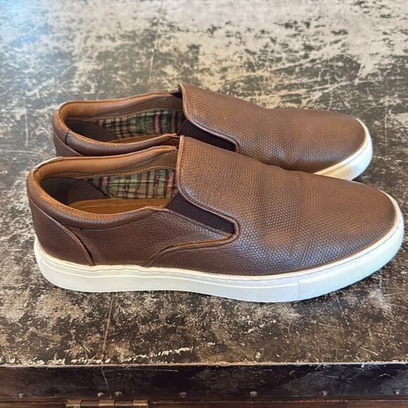 Mens Thomas and Vine Brown Leather Slip On Sneakers Size 9.5 - Picture 4 of 8